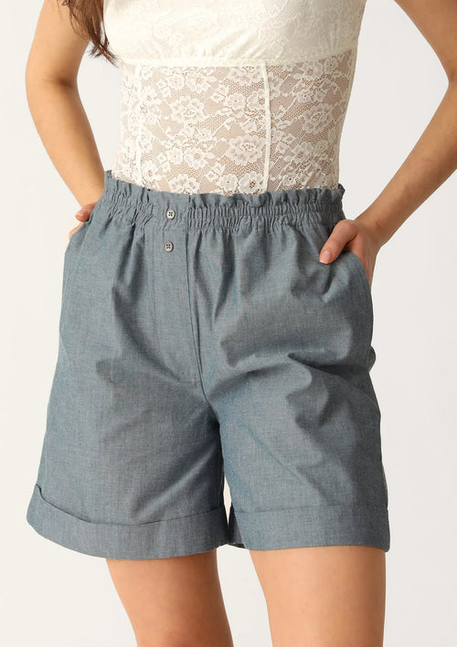 Szorty damskie bawełniane denim LH401-16 Naviale