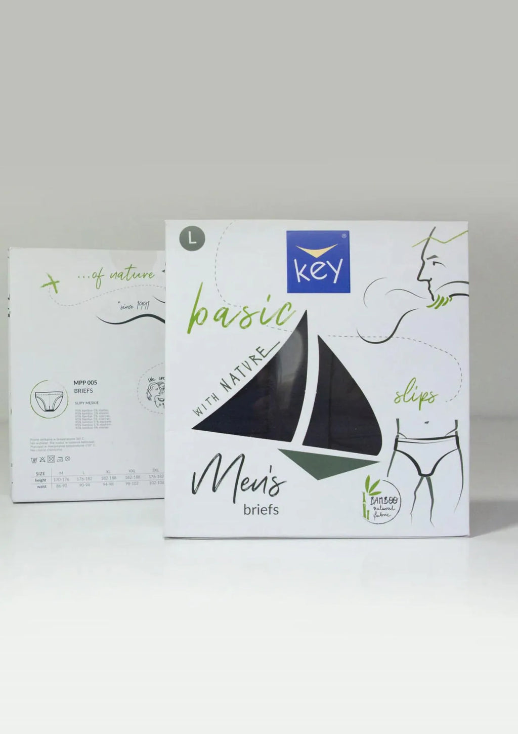 Bambusowe jednokolorowe slipy męskie (2 pack) MPP 005