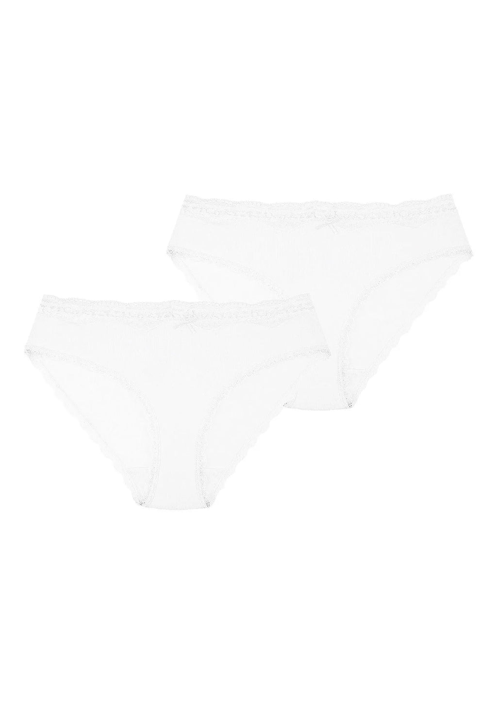 Bawełniane figi damskie (2 pack) z koronkowym obszyciem LPR 280