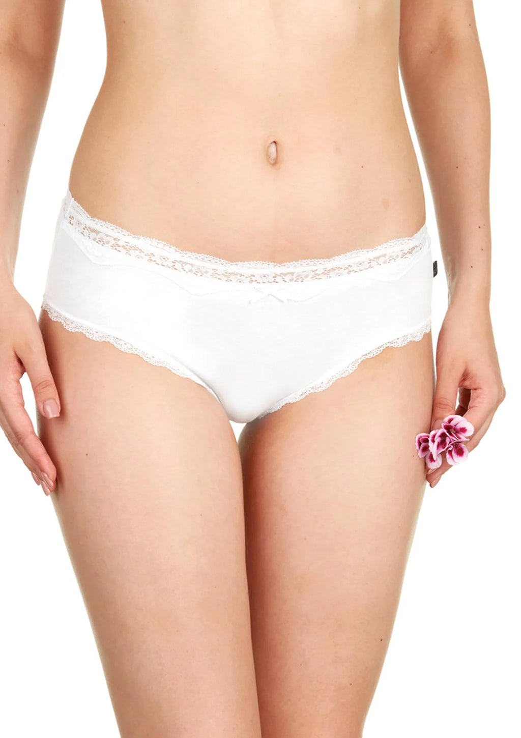 Bawełniane figi damskie (2 pack) z koronkowym obszyciem LPR 280