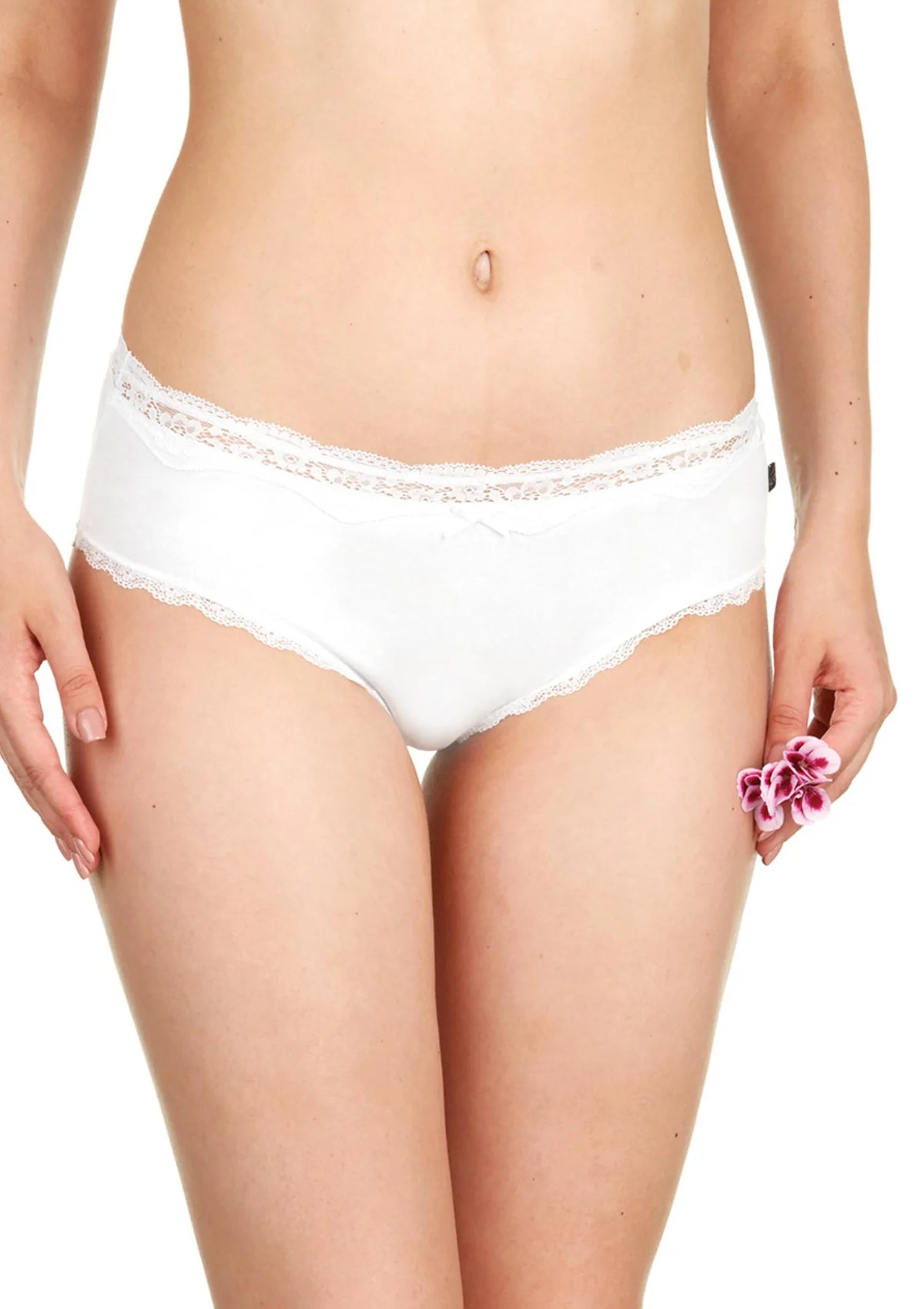Bawełniane figi damskie (2 pack) z koronkowym obszyciem LPR 280
