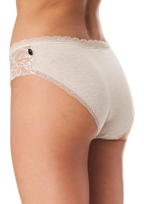 Bawełniane figi damskie (2 pack) z koronkowym pasem LPC 174