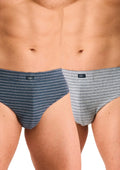 Bawełniane slipy męskie bawełniane (2pack) w cienkie paseczki MPP 378
