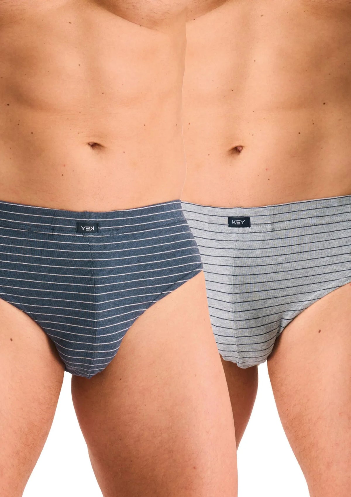 Bawełniane slipy męskie bawełniane (2pack) w cienkie paseczki MPP 378