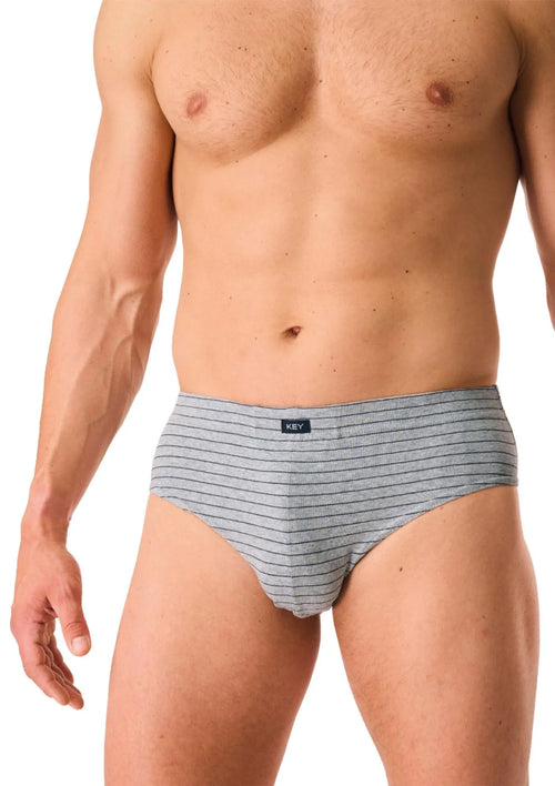 Bawełniane slipy męskie bawełniane (2pack) w cienkie paseczki MPP 378