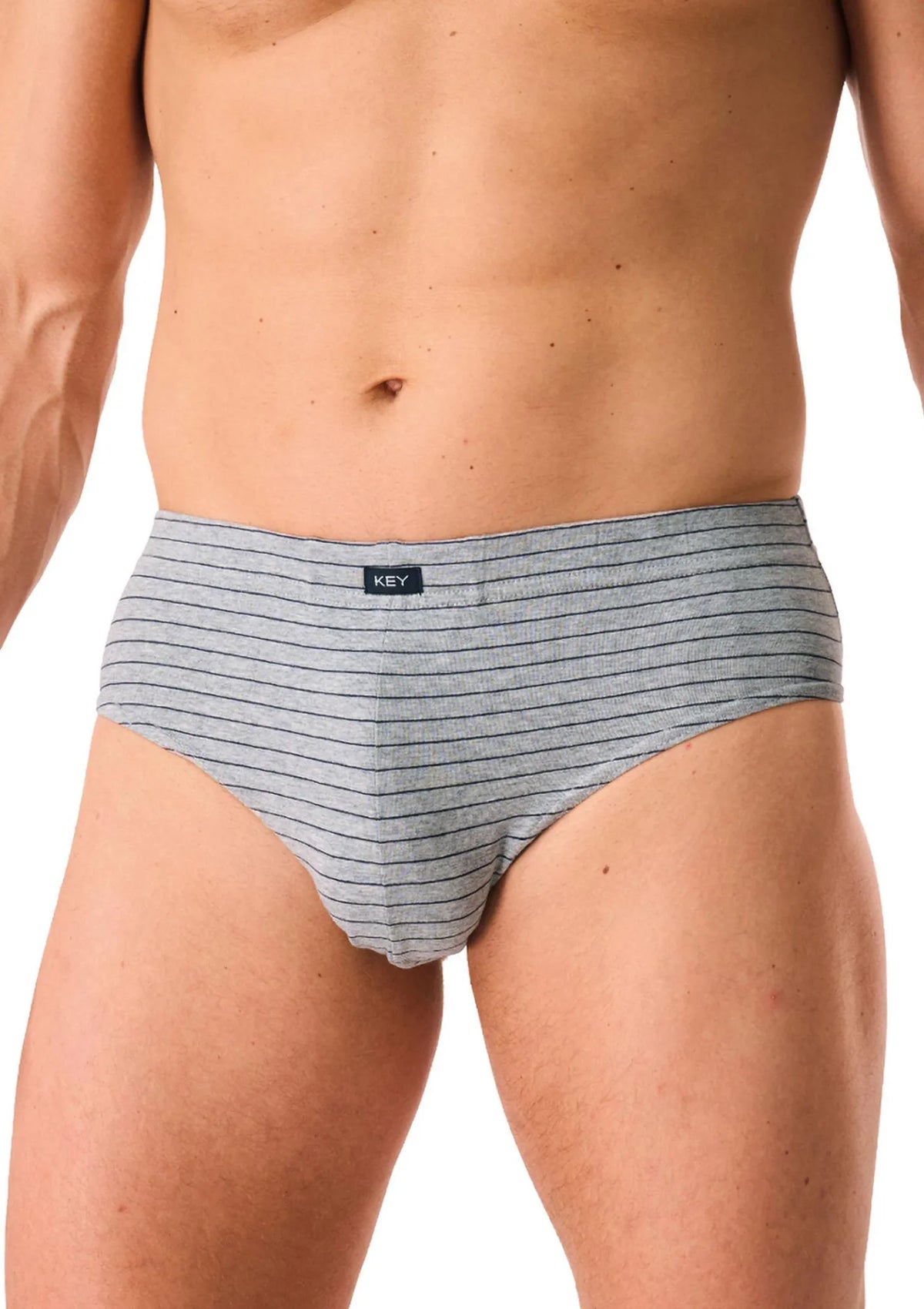 Bawełniane slipy męskie bawełniane (2pack) w cienkie paseczki MPP 378