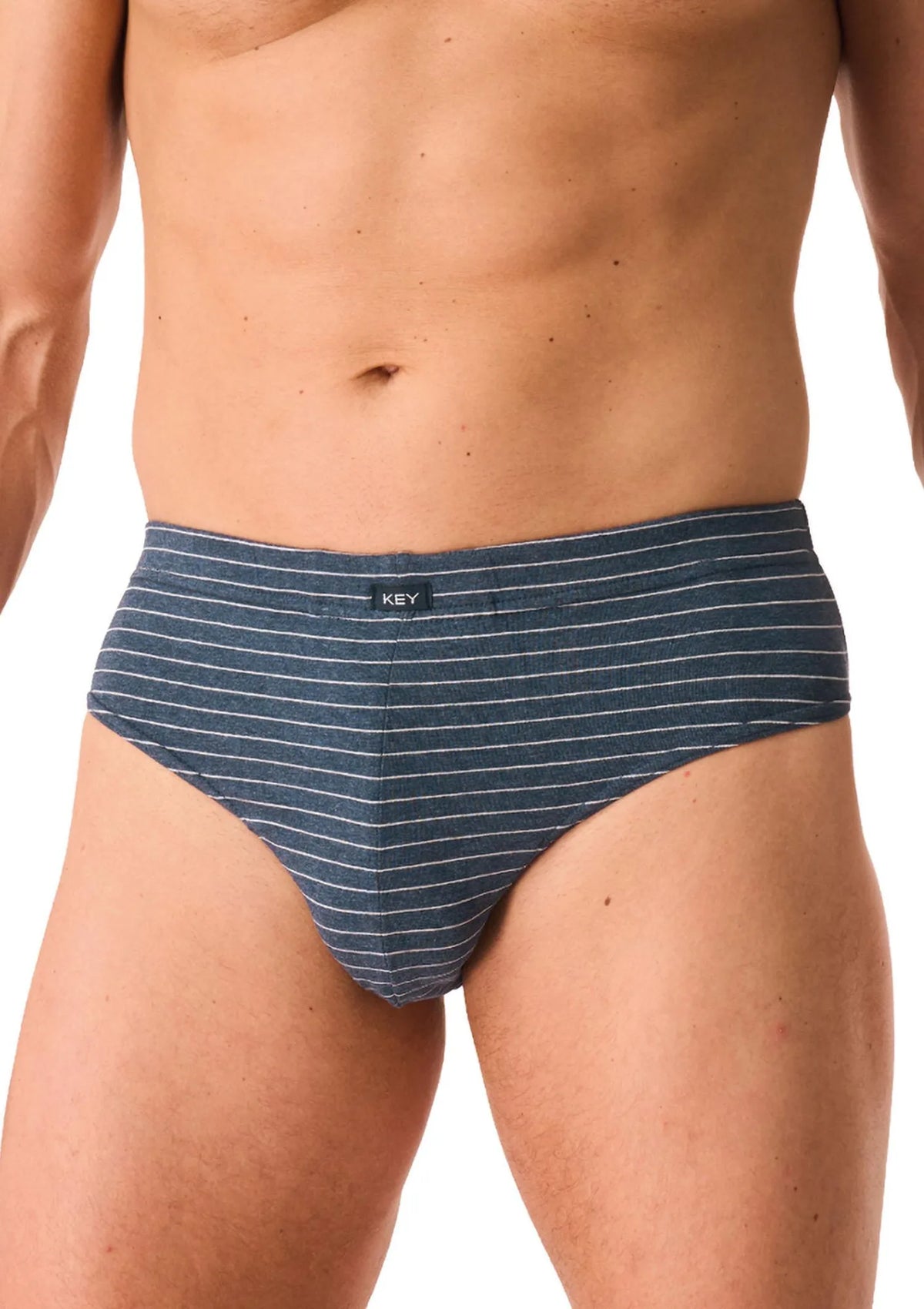 Bawełniane slipy męskie bawełniane (2pack) w cienkie paseczki MPP 378