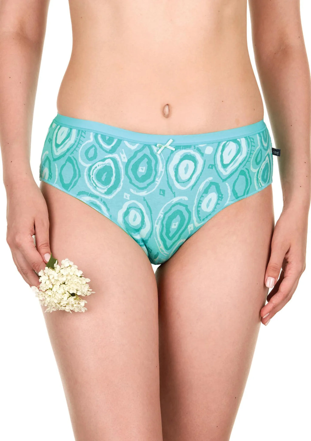 Bawełniane wzorzyste figi damskie (2 pack) z koronką na pośladkach LPC 608