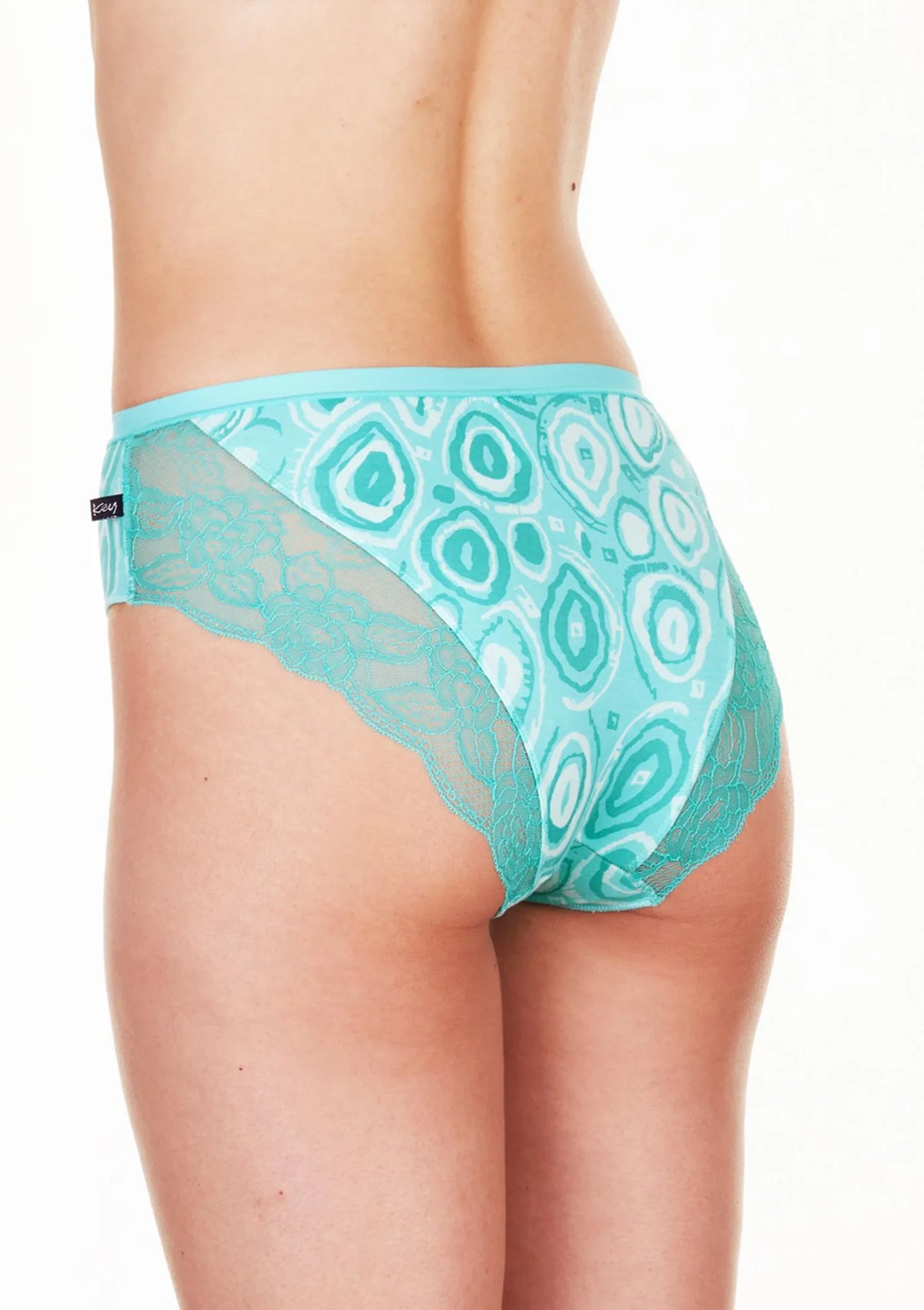 Bawełniane wzorzyste figi damskie (2 pack) z koronką na pośladkach LPC 608