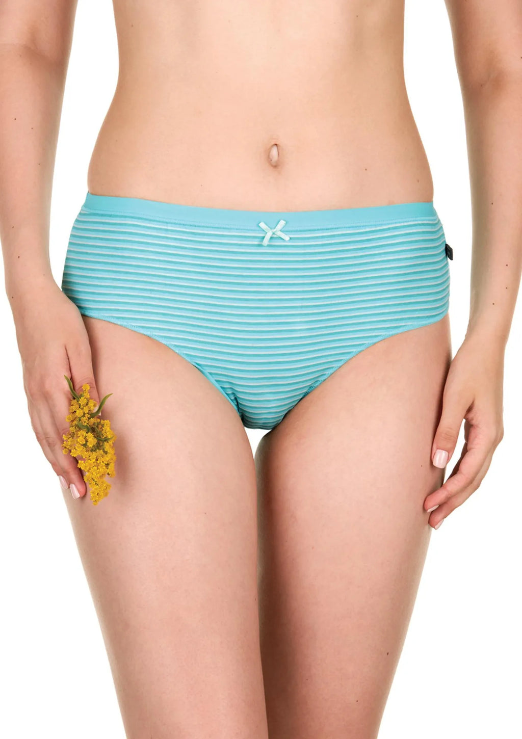 Bawełniane wzorzyste figi damskie (2 pack) z koronką na pośladkach LPC 608