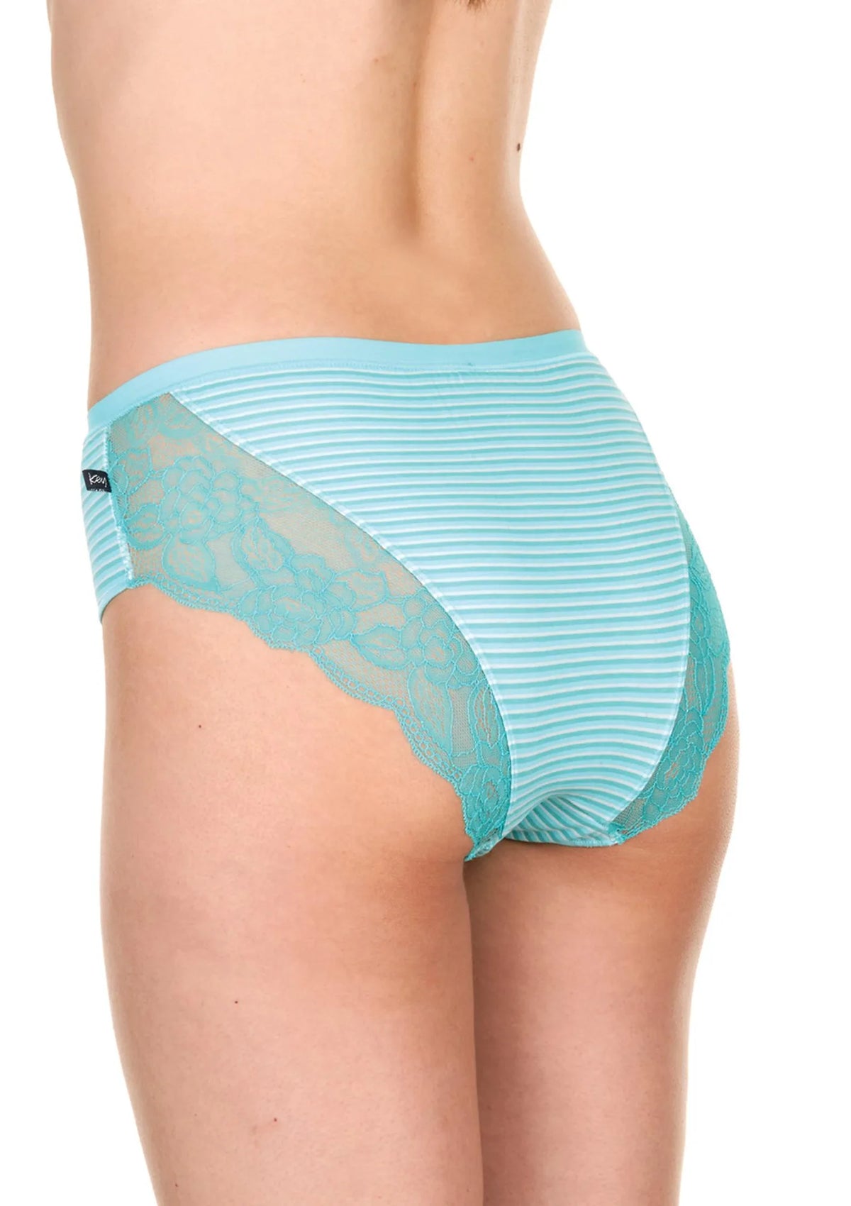 Bawełniane wzorzyste figi damskie (2 pack) z koronką na pośladkach LPC 608