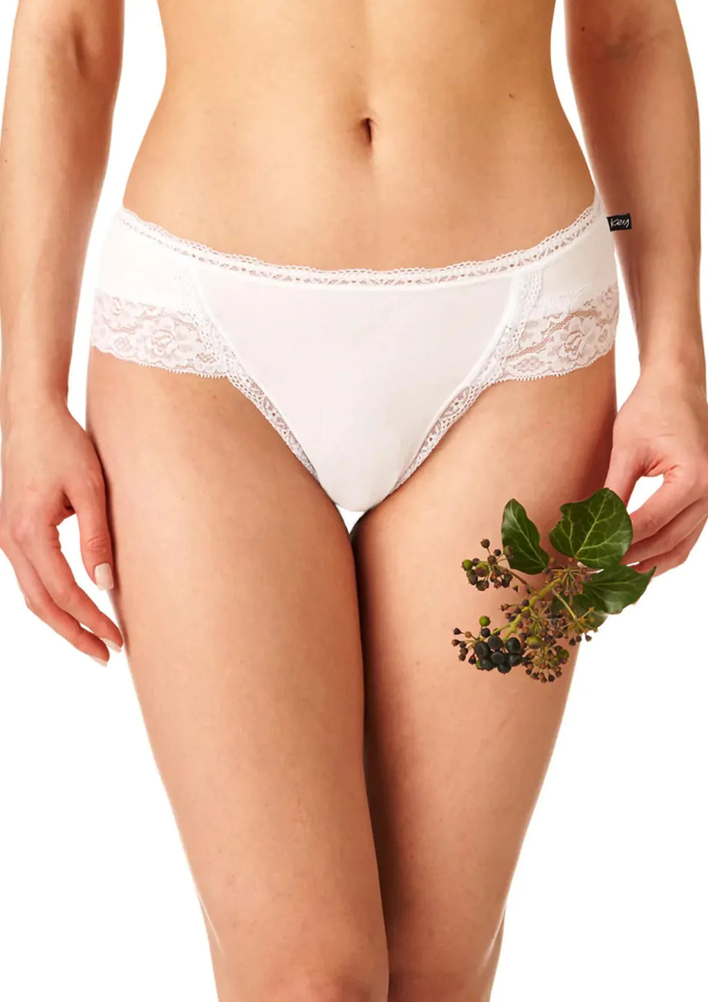 Bawełniano-koronkowe gładkie figi damskie (2 pack) LPC 142