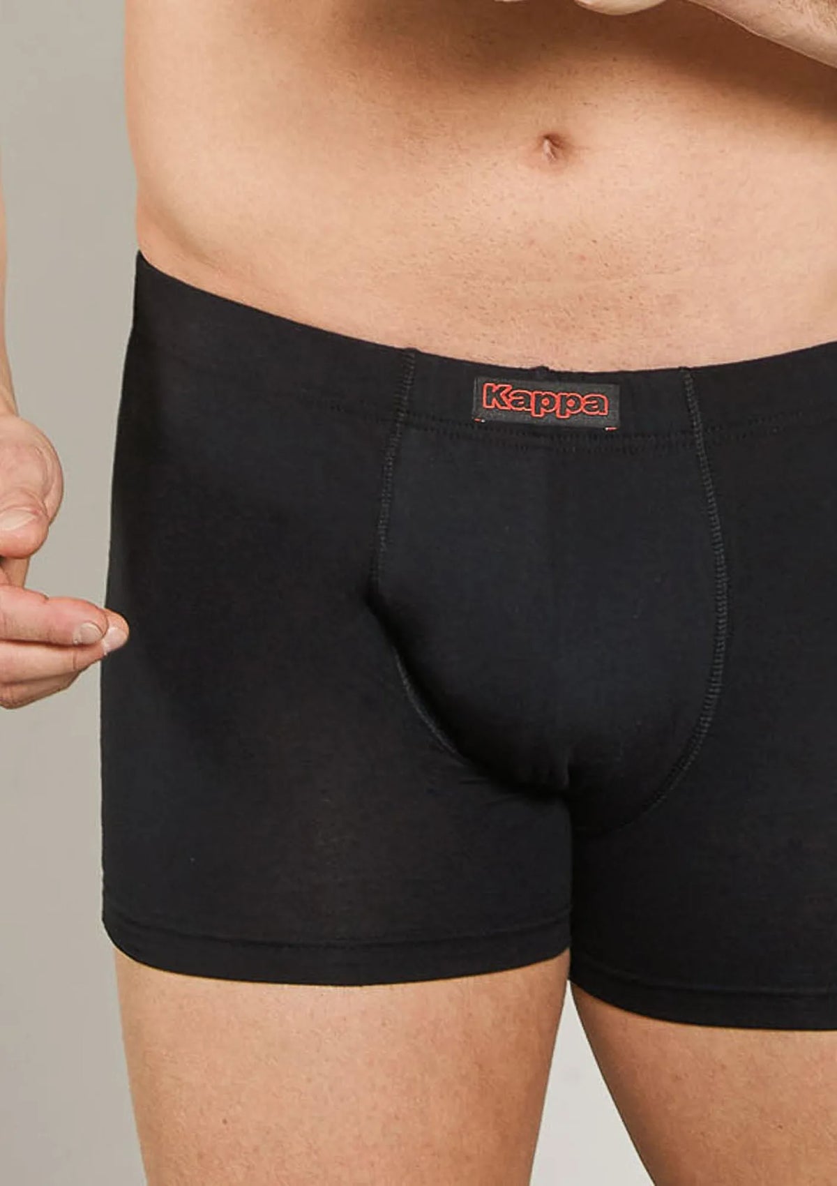 Bokserki męskie bawełniane (2pack) z wewnętrzną gumą i logo Kappa K1201