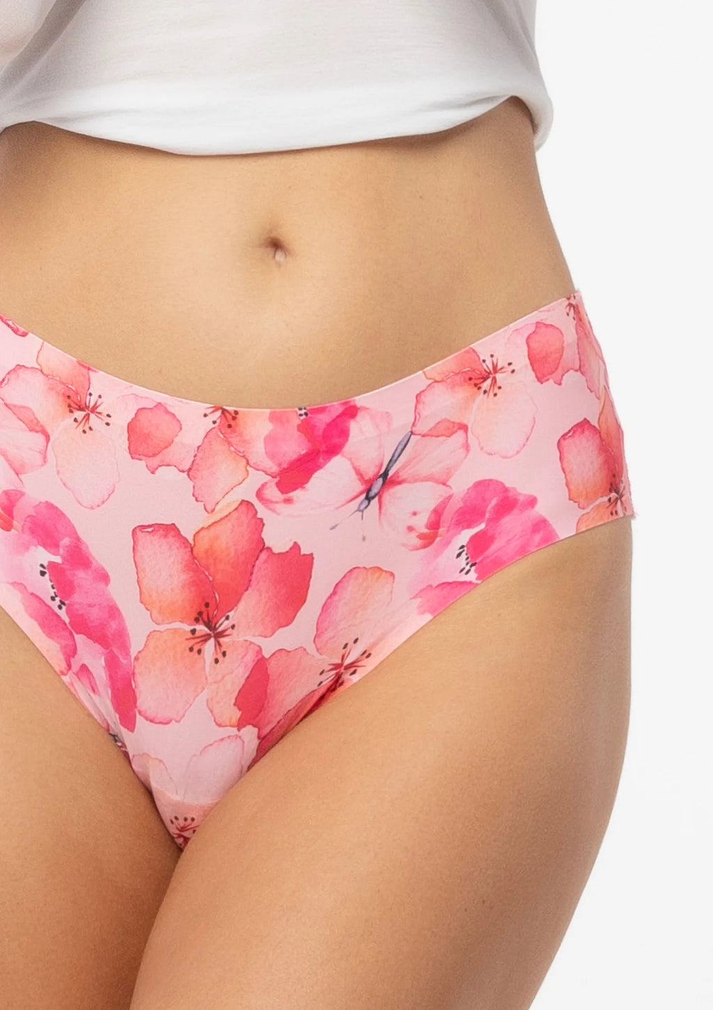 Brazyliany bezszwowe wzorzyste z koronką Mallow Julimex