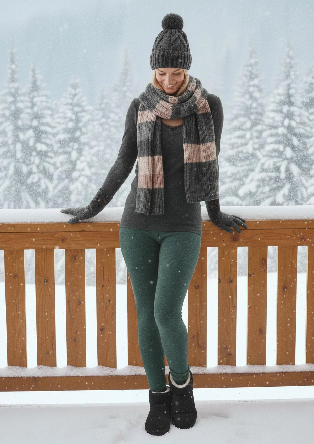 Ciepłe damskie legginsy Hot Touch LXL 729 3