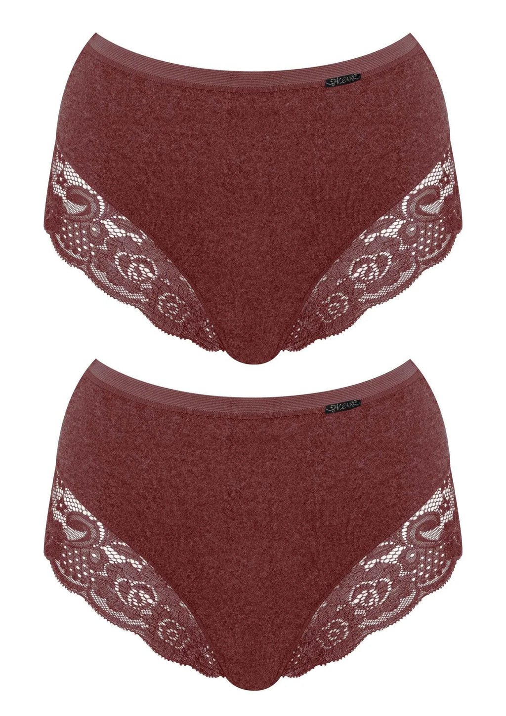 Damskie termiczne figi (2 pack) z wyższym stanem bordowe LPF 729