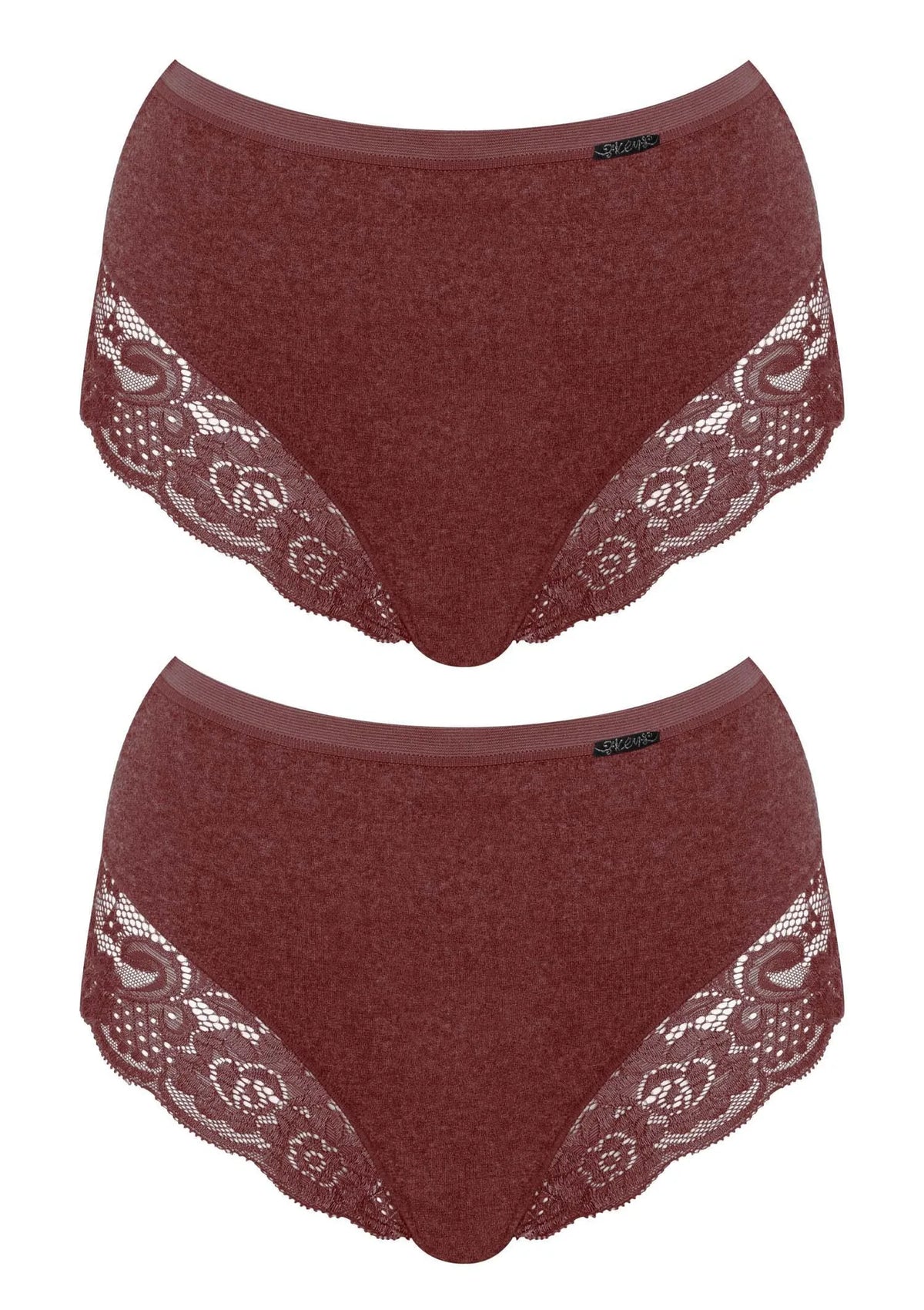 Damskie termiczne figi (2 pack) z wyższym stanem bordowe LPF 729