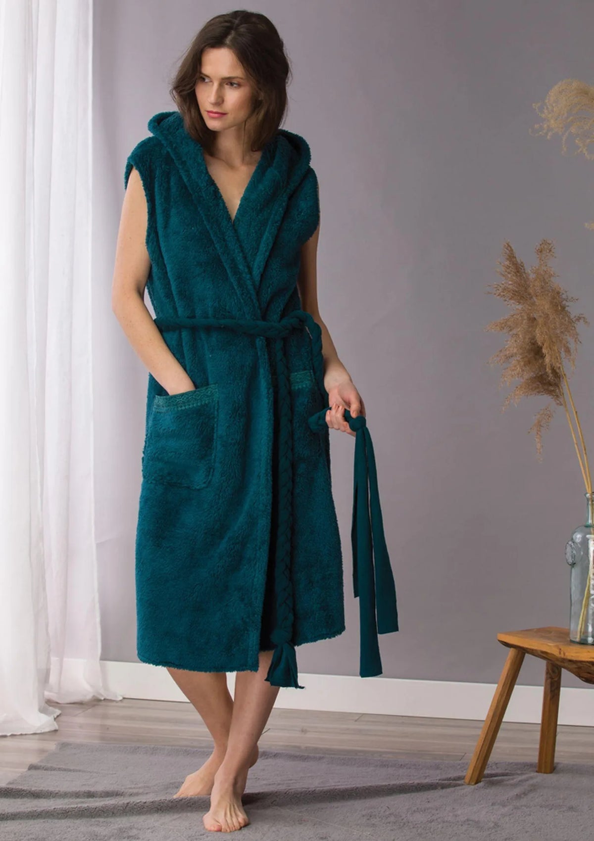 Długa puszysta kamizelka damska Homewear LHW 570