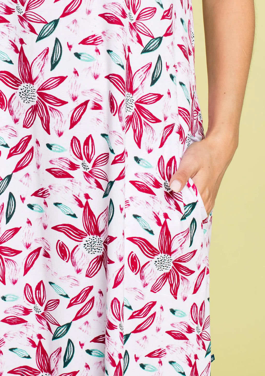 Długa sukienka Homewear w kwiaty LHD 505