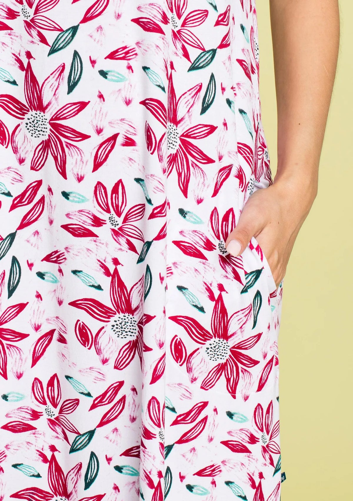 Długa sukienka Homewear w kwiaty LHD 505