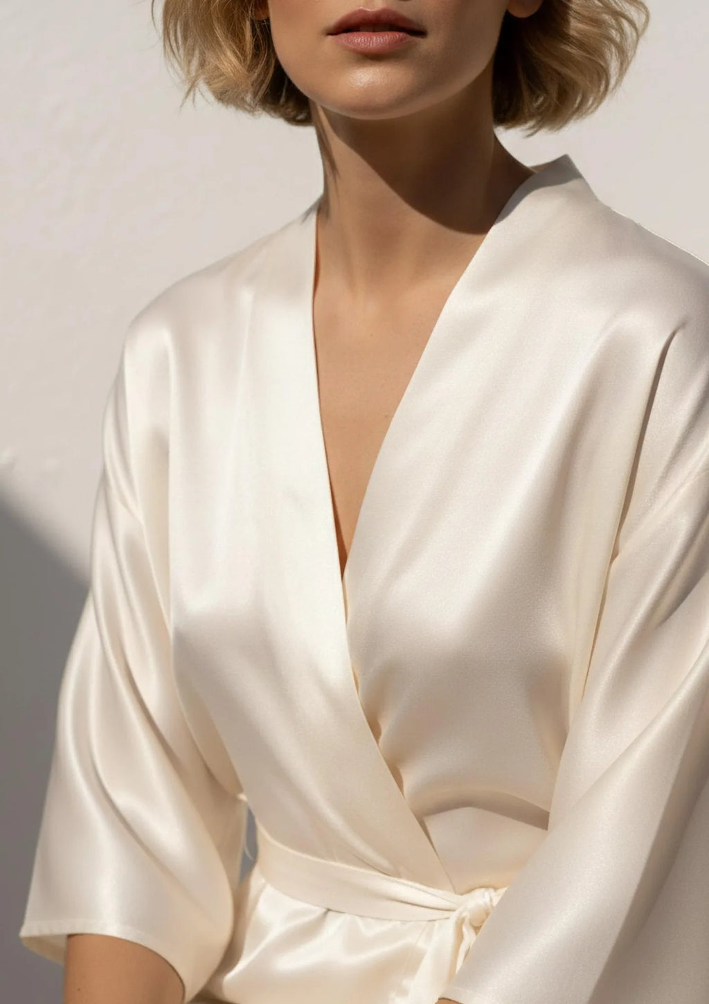 Eleganckie kimono damskie z miękkiej satyny Diva Kleo