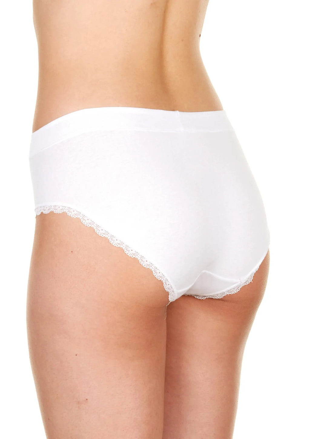 Figi damskie (2 pack) jednokolorowe z koronkowym obszyciem LPC 140