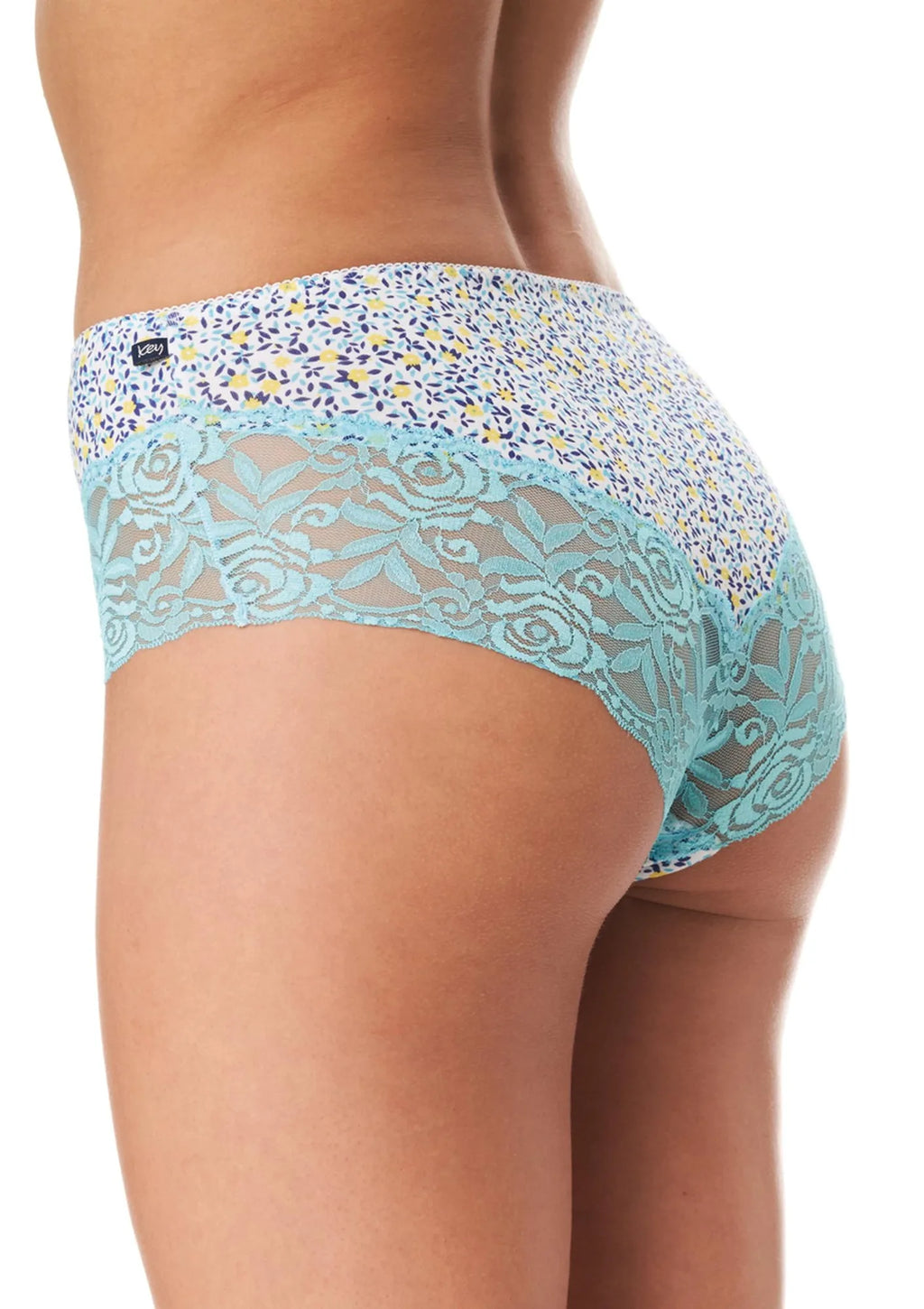 Figi damskie (2 pack) w kwiatki z szeroką koronką LPB 997