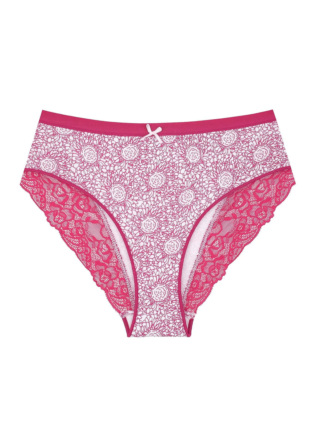 Figi damskie (2 pack) w kwiaty z koronką na pośladkach LPC 755