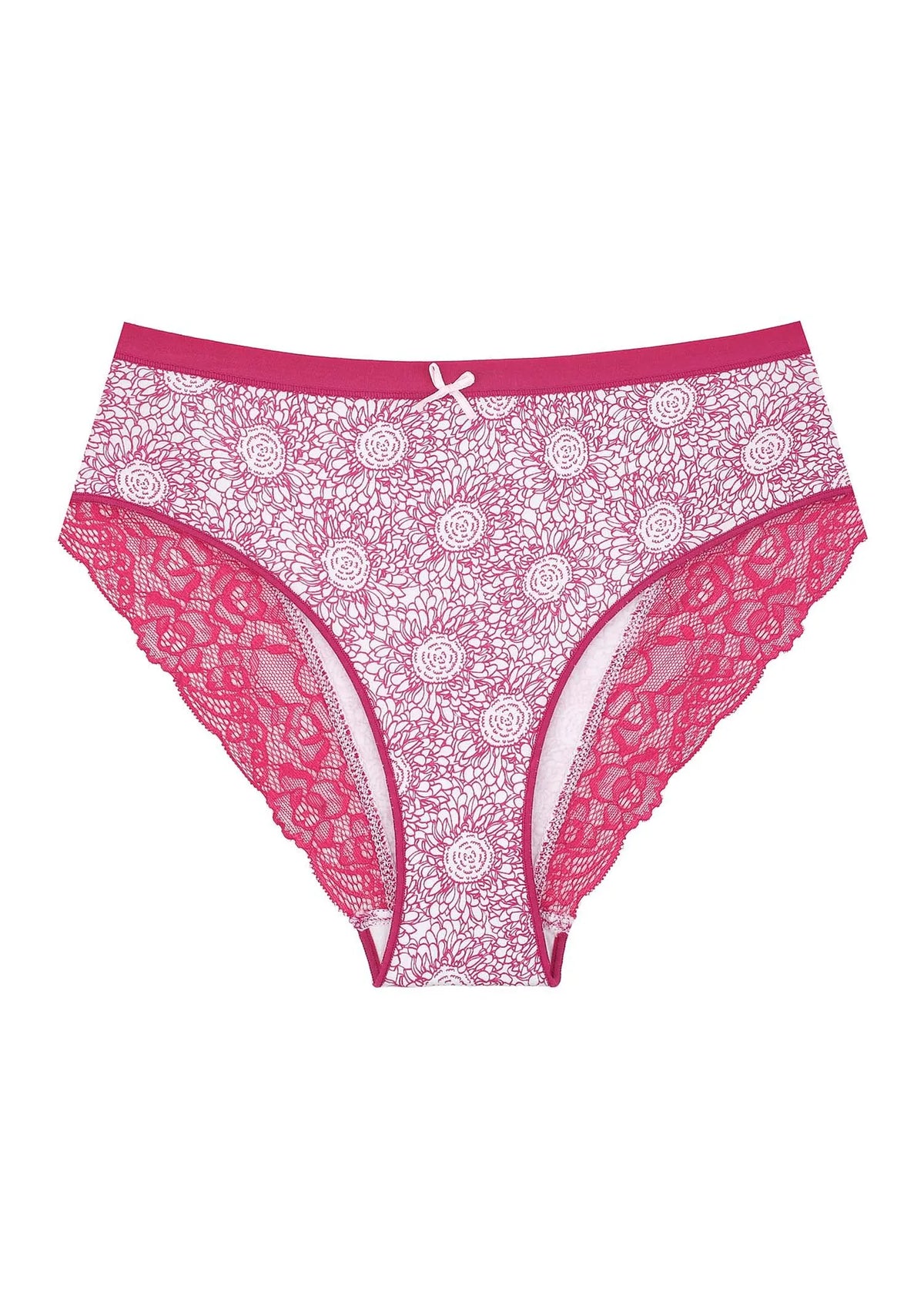 Figi damskie (2 pack) w kwiaty z koronką na pośladkach LPC 755