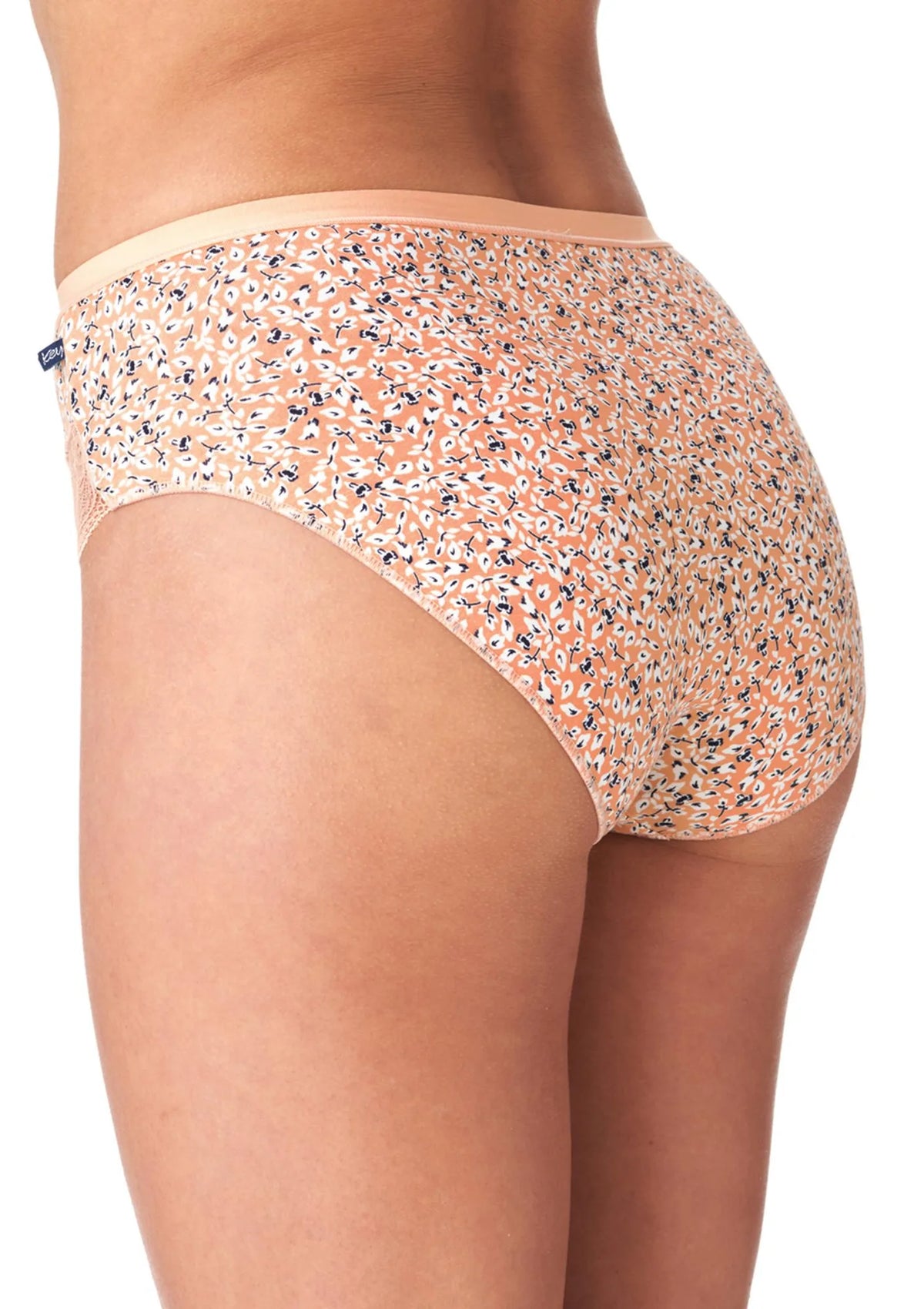 Figi damskie (2 pack) w listki z koronką przy pachwinach LPC 503