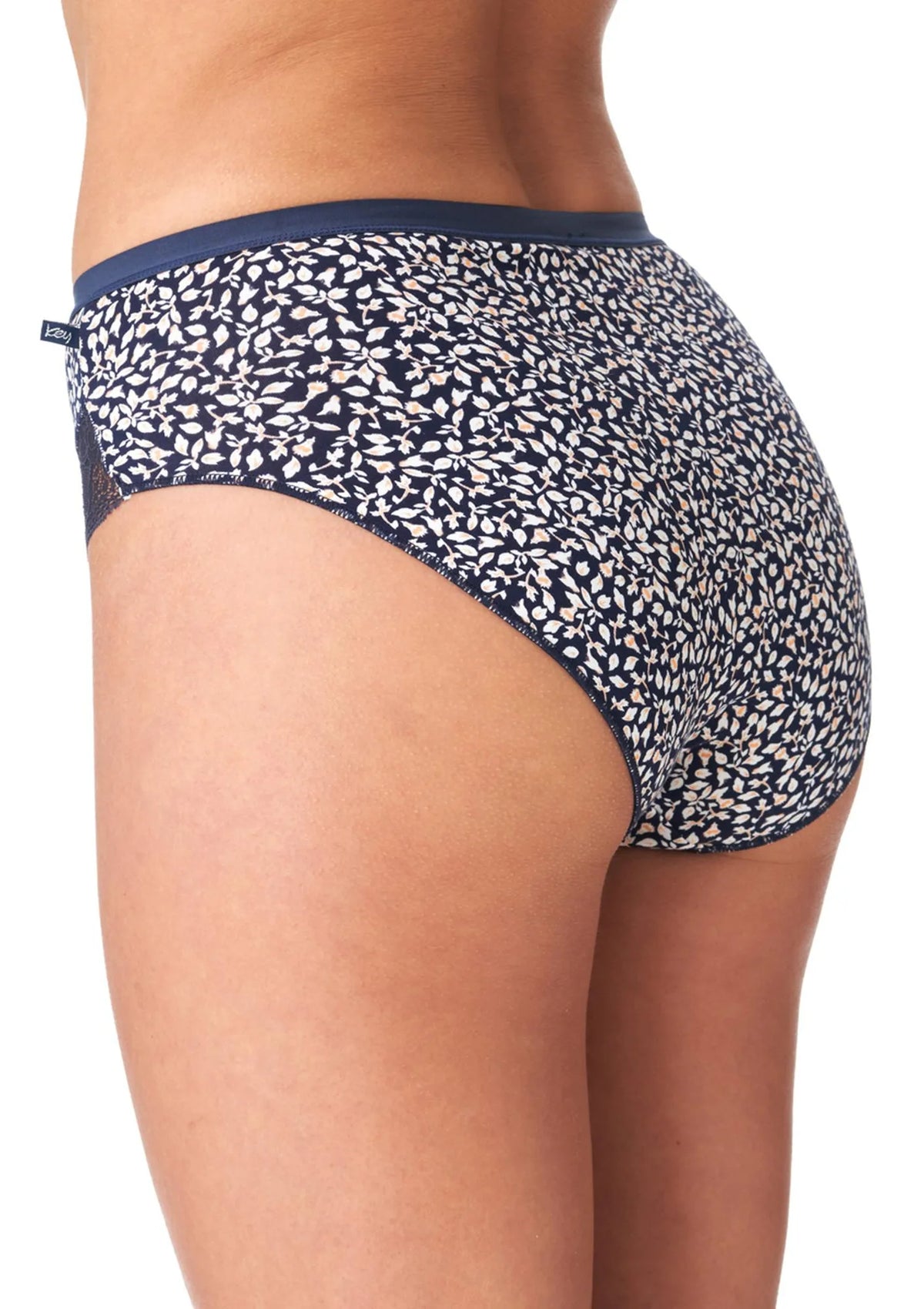 Figi damskie (2 pack) w listki z koronką przy pachwinach LPC 503