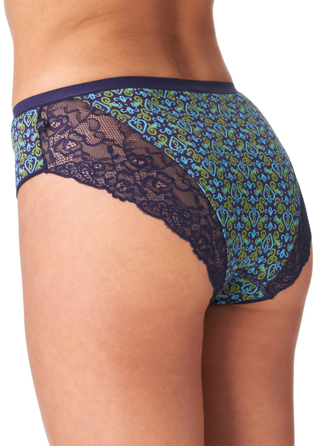 Figi damskie (2 pack) w orientalny wzór i koronką na pośladkach LPC 726