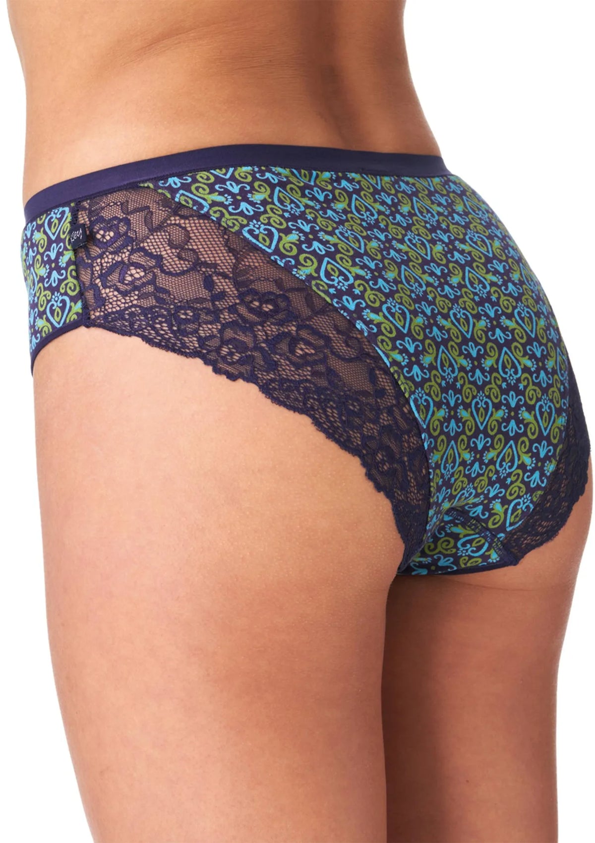 Figi damskie (2 pack) w orientalny wzór i koronką na pośladkach LPC 726