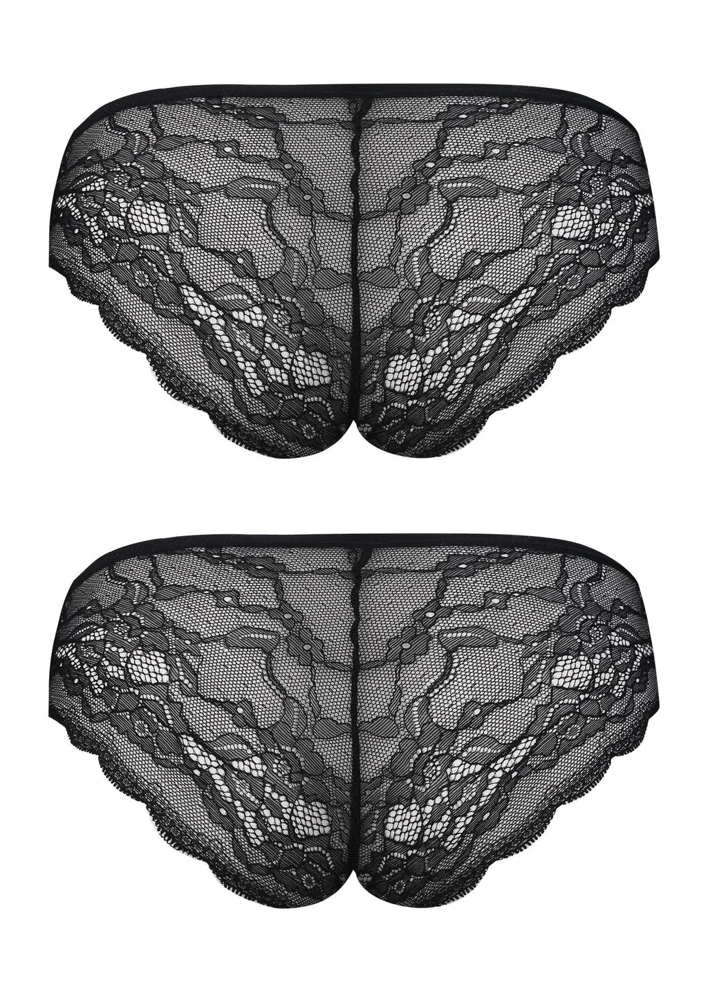 Figi damskie (2 pack) z koronką na pośladkach LPN 010