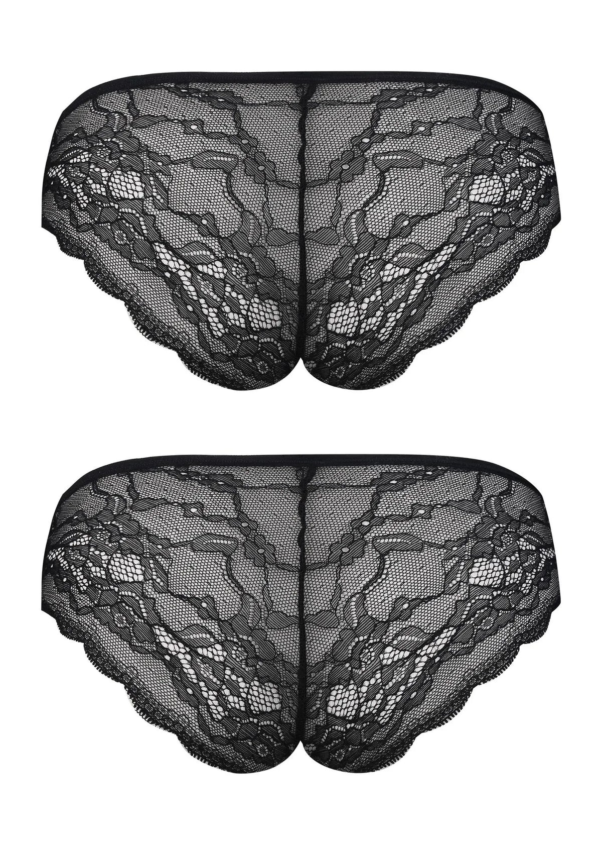 Figi damskie (2 pack) z koronką na pośladkach LPN 010