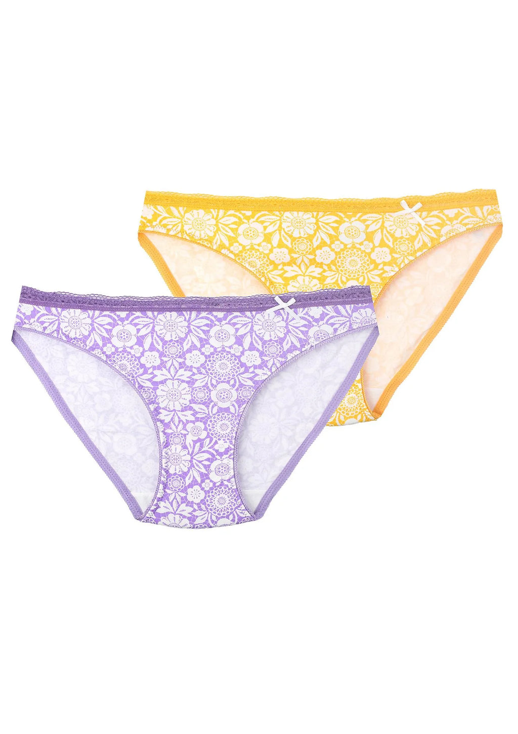 Figi damskie (2 pack) z kwiatowym motywem LPR 503