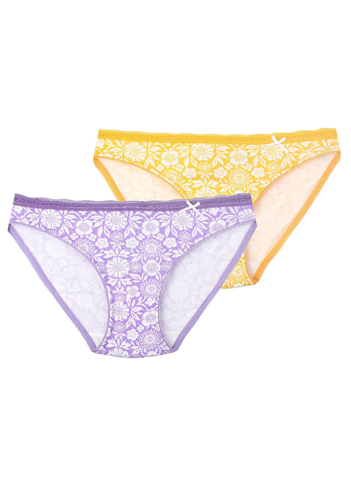 Figi damskie (2 pack) z kwiatowym motywem LPR 503