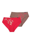 Figi damskie (2 pack) z nadrukiem i koronką na tyle LPC 207