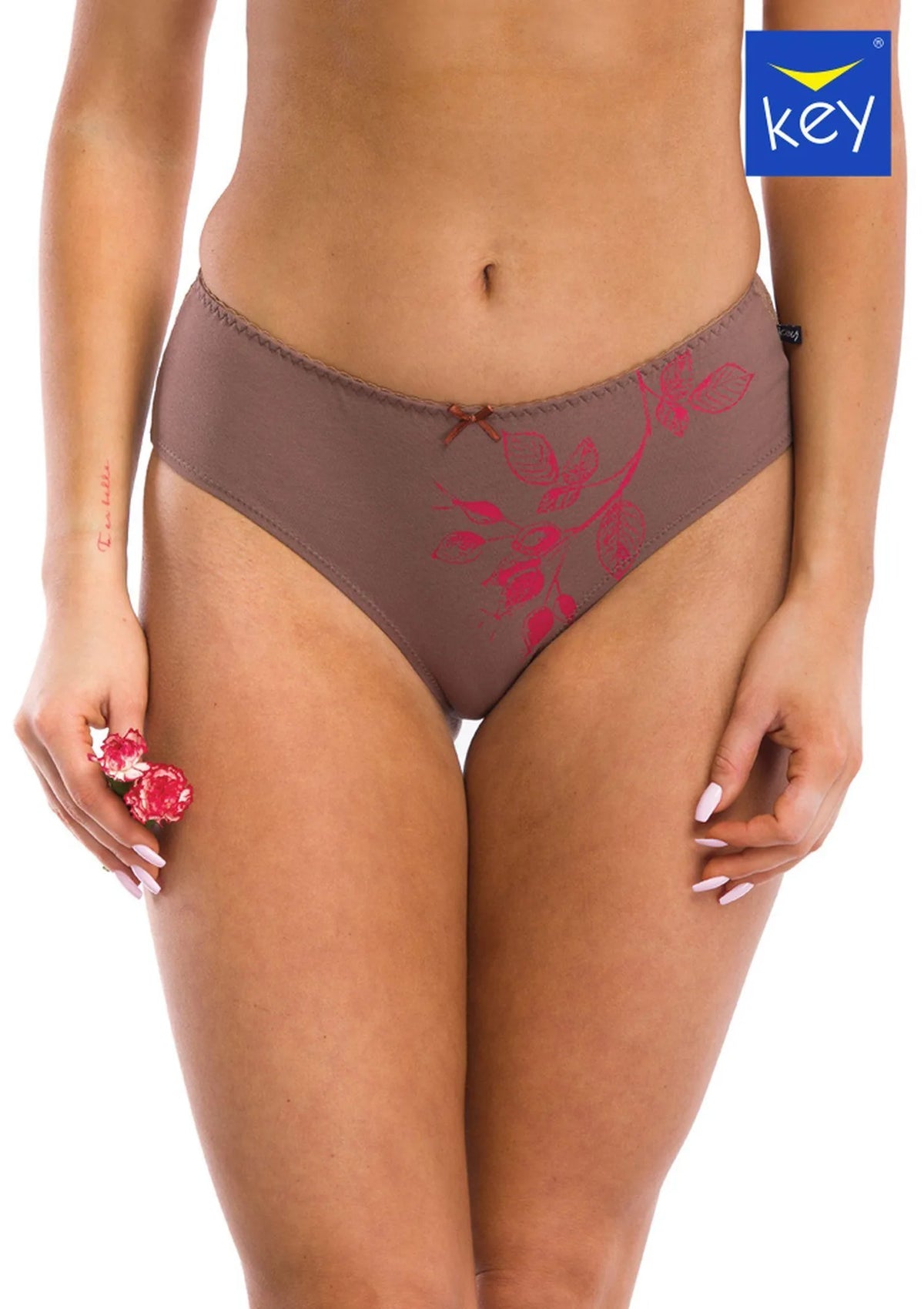 Figi damskie (2 pack) z nadrukiem i koronką na tyle LPC 207