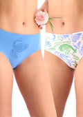 Figi damskie bambusowe (2pack) w subtelny kwiatowy wzór LPC 556 Key