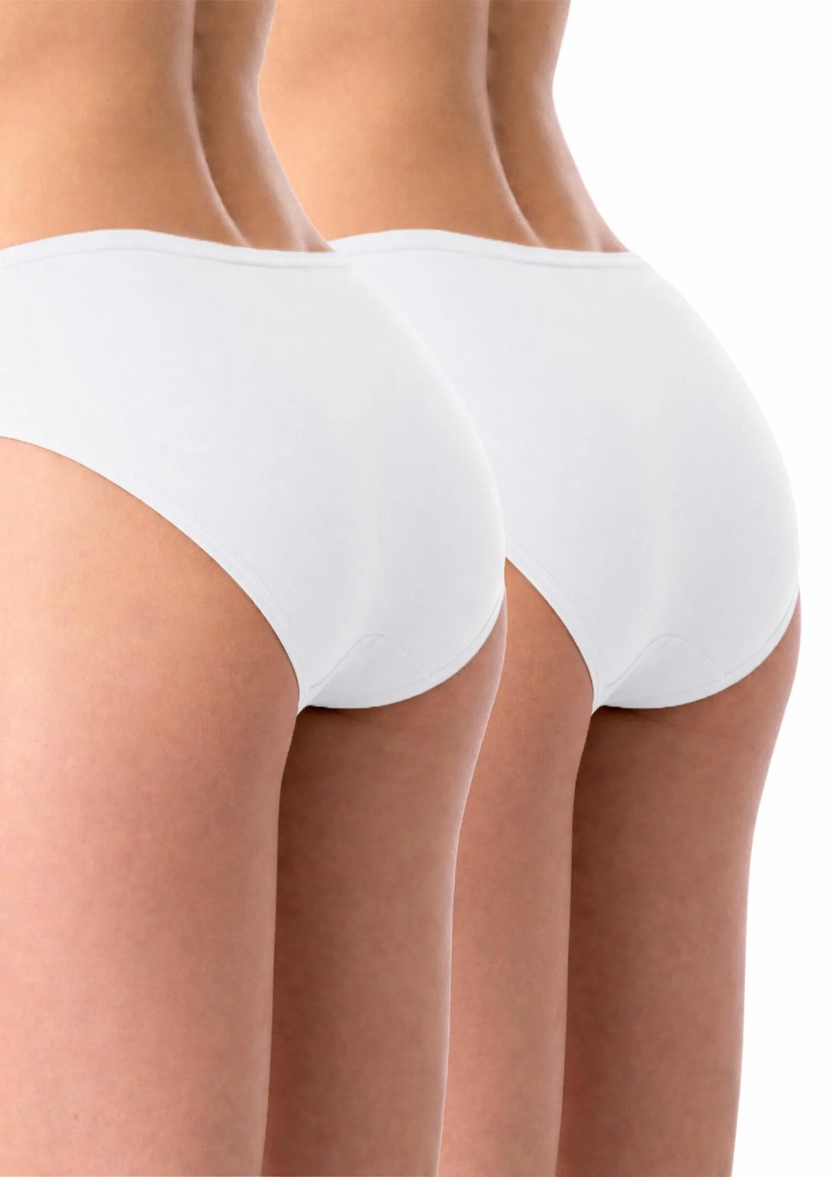 Figi damskie bawełniane (2 pack) białe klasyczne o wyższym kroju LPC 010 Key
