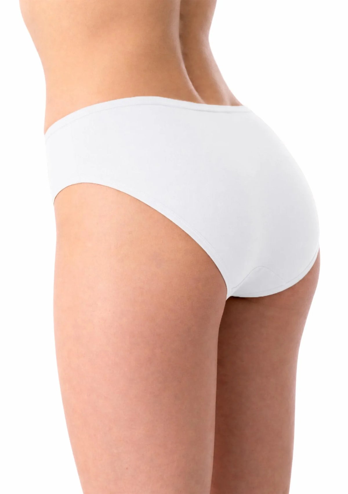 Figi damskie bawełniane (2 pack) białe klasyczne o wyższym kroju LPC 010 Key