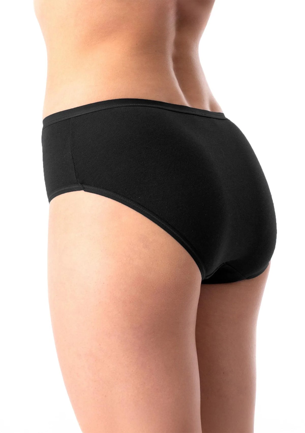 Figi damskie bawełniane (2 pack) czarne klasyczne o wyższym kroju LPC 010
