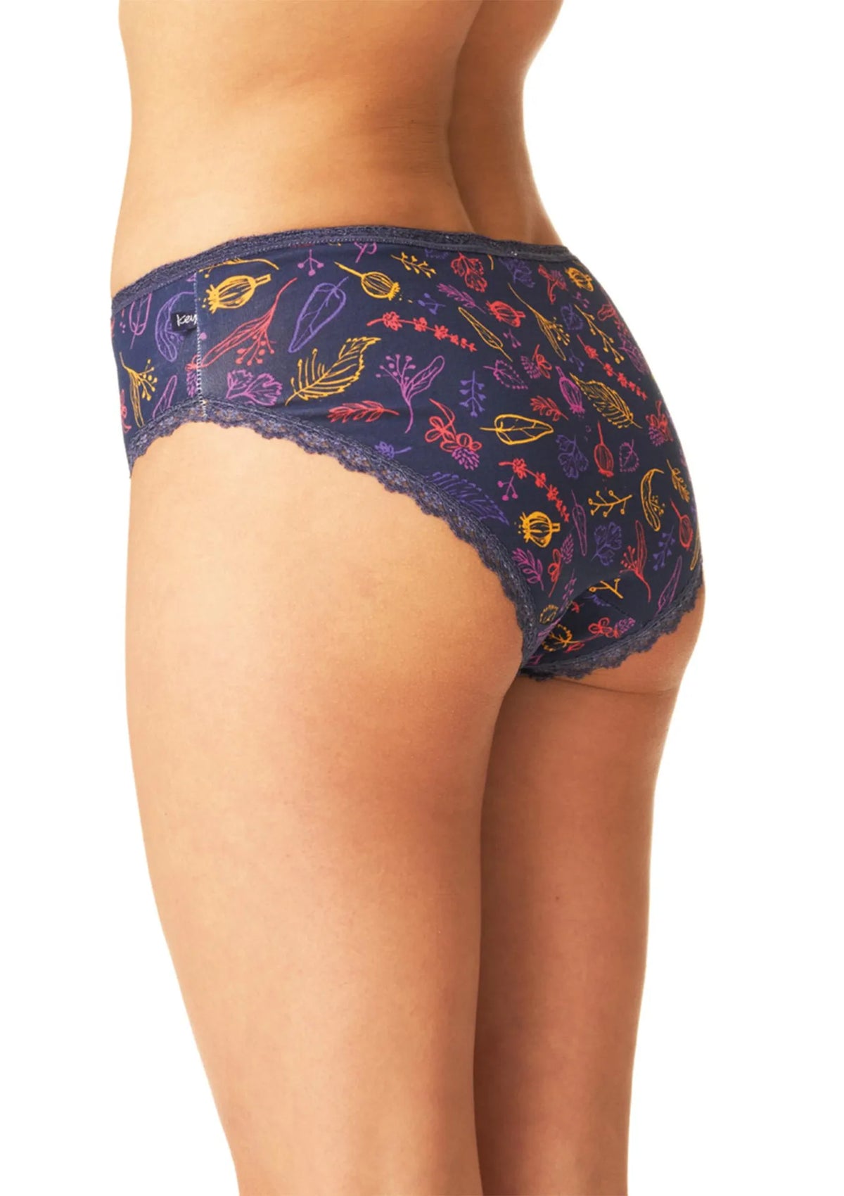 Figi damskie bawełniane (2 pack) midi bikini gładkie i wzorzyste LPC 519 Key