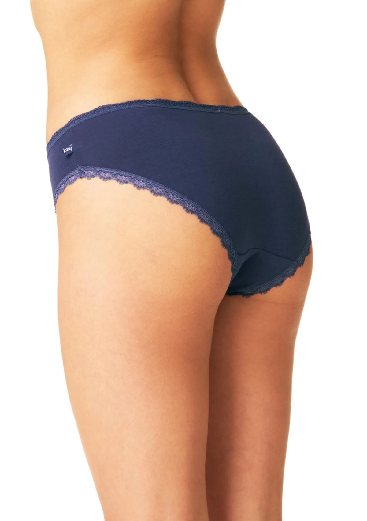 Figi damskie bawełniane (2 pack) midi bikini gładkie i wzorzyste LPC 519 Key