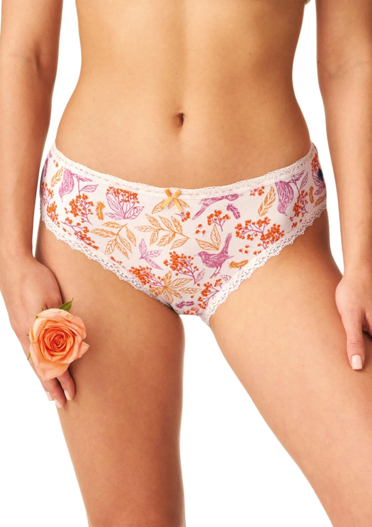 Figi damskie bawełniane (2 pack) midi bikini w jasnej i ciemnej kolorystyce LPC 785 Key