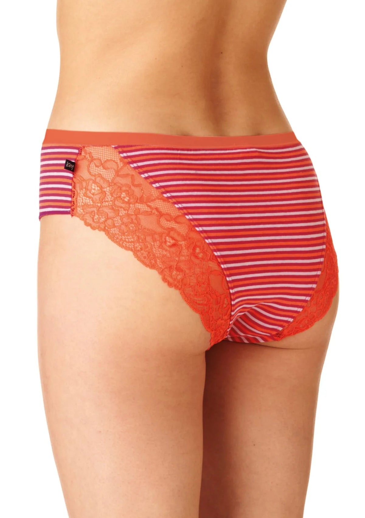 Figi damskie bawełniane (2 pack) o klasycznym kroju midi bikini w paseczki LPC 332 Key