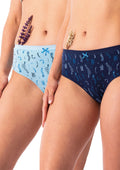 Figi damskie bawełniane (2 pack) o klasycznym kroju w jasnej i ciemnej kolorystyce LPC 535 Key