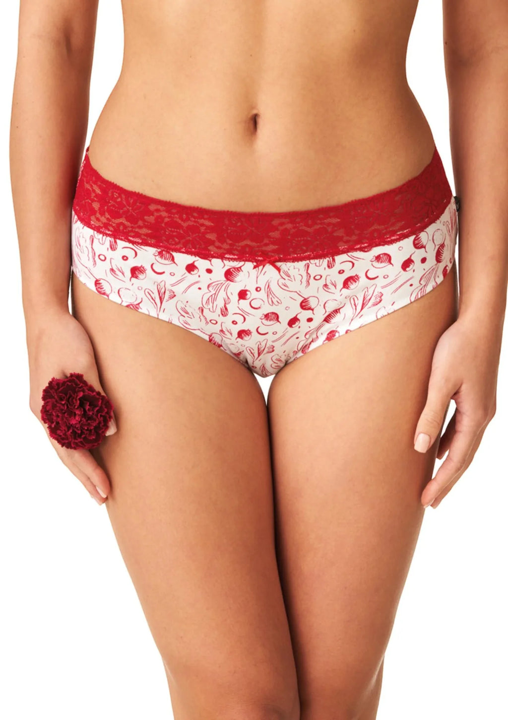 Figi damskie bawełniane (2 pack) o klasycznym kroju z koronką w pasie LPC 797 Key