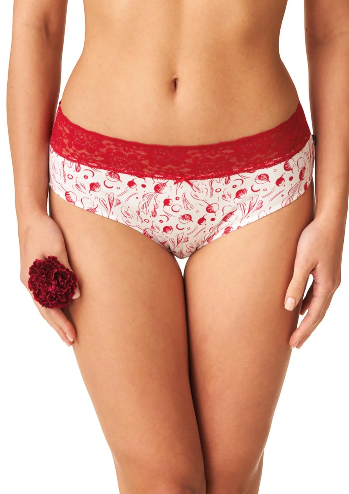 Figi damskie bawełniane (2 pack) o klasycznym kroju z koronką w pasie LPC 797 Key